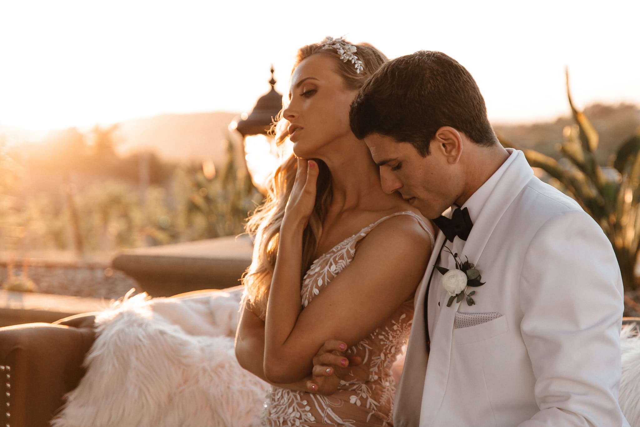 Intimate golden hour couple portrait
