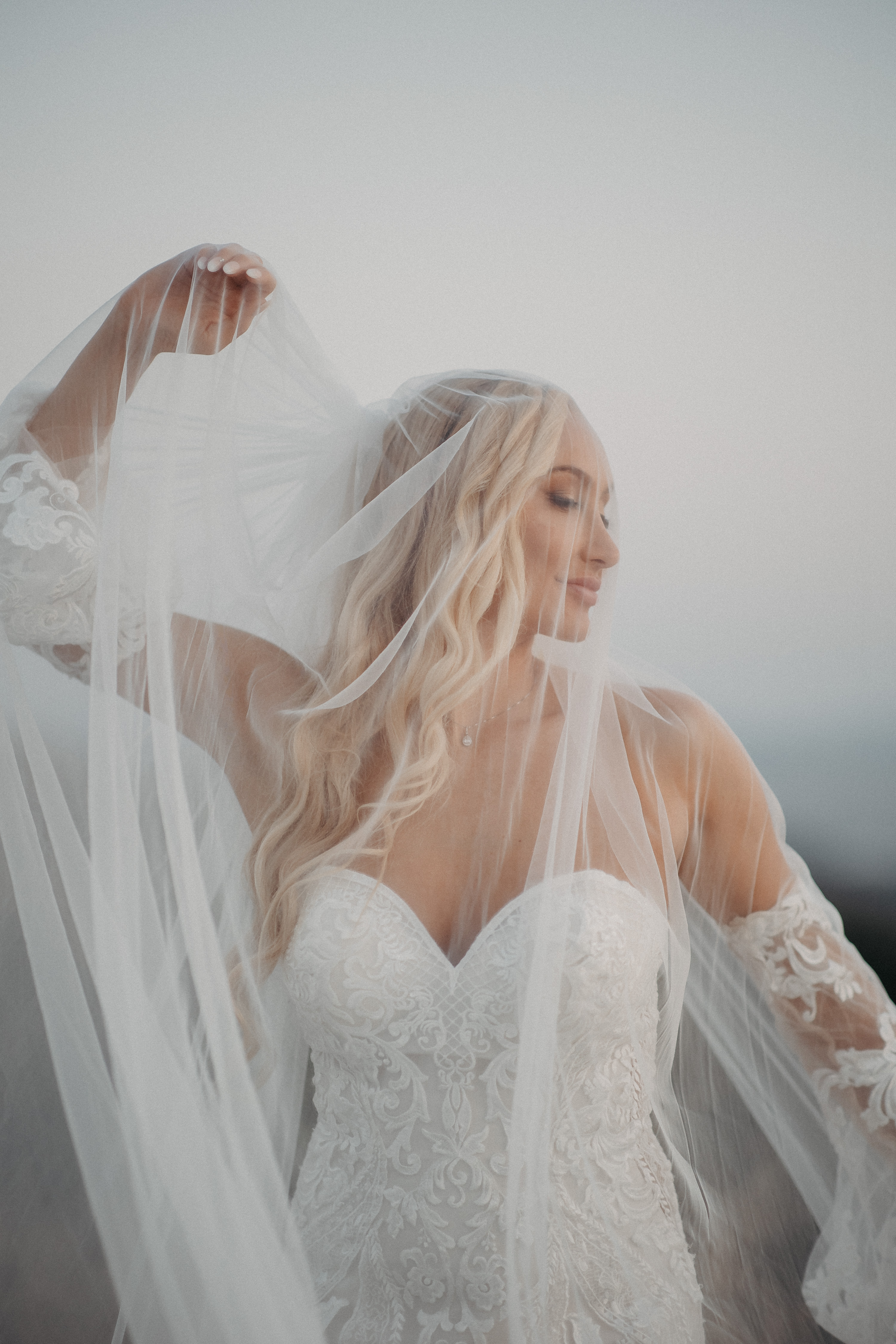 Bride with flowing veil